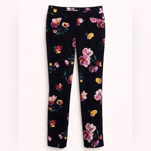 Old Navy Pixie Ankle Pants Size 10 Floral Print Black
